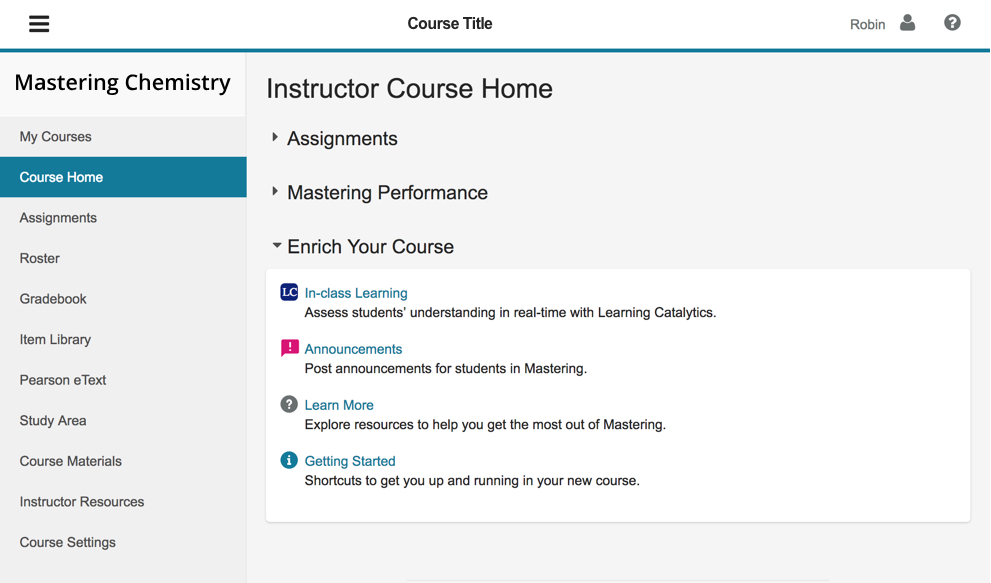 Select Your Version For Educator Support Mastering Chemistry Pearson